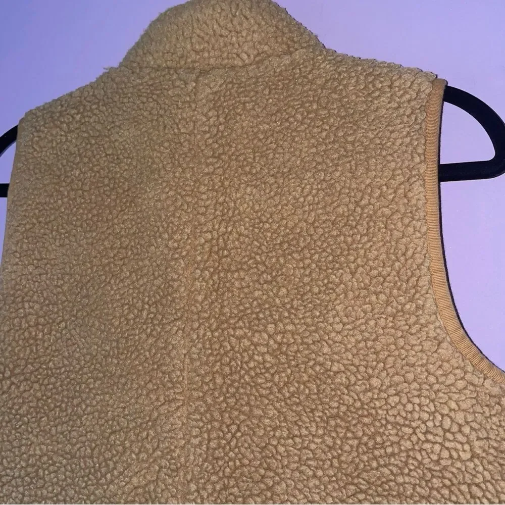 J Crew Size S Teddy Sherpa Vest Brown